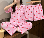 Padded Strawberry Nightsuit (3pc)