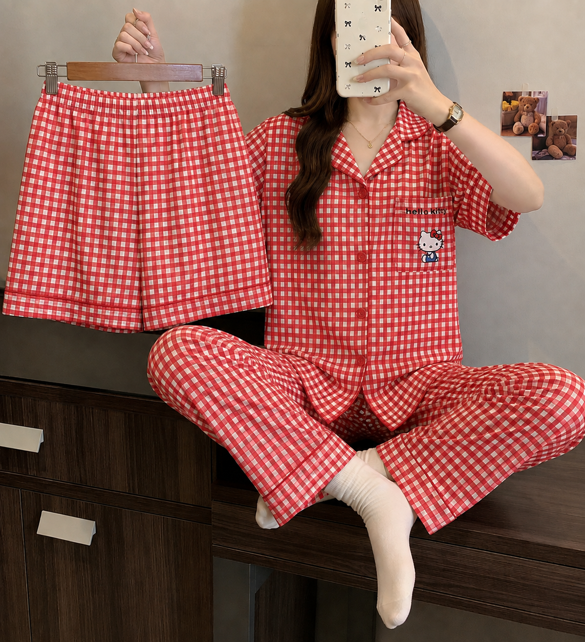 Red Checkered Nightsuit